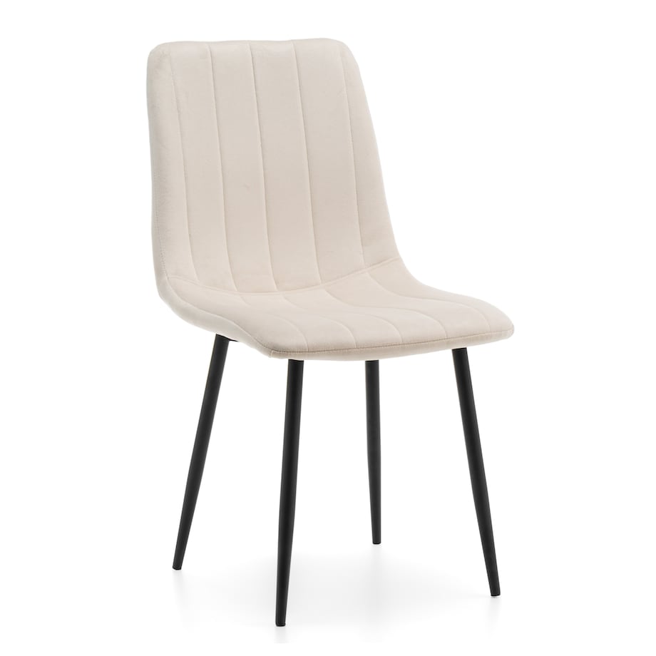 Krzesło tapicerowane welurowe do salonu jadalni GELA beżowa