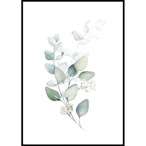 plakat zielone liście gałązka 30x40 cm