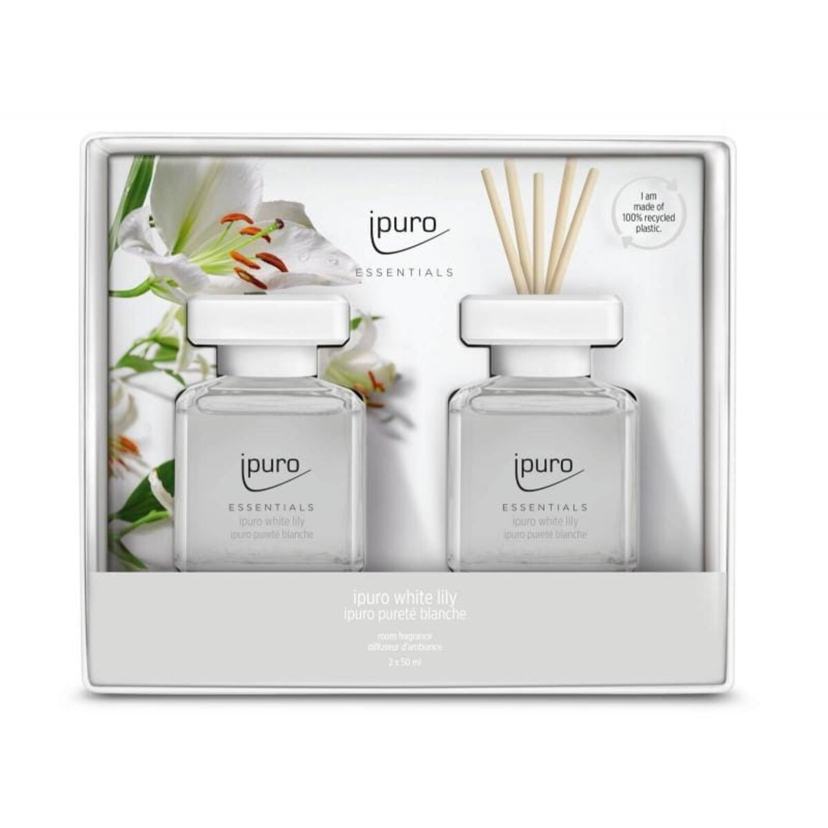Zestaw prezentowy ipuro ESSENTIALS, White Lily, 2 x 50 ml