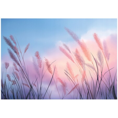 Fototapeta Do Sypialni Salonu Na Flizelinie Trawa Pampasowa Natura Niebieski 400x280