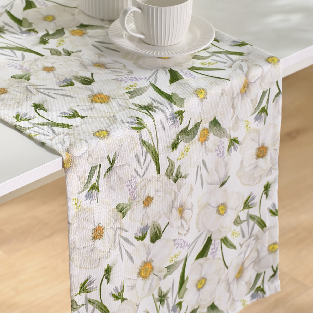 Bieżnik z nadrukiem Emeris 40x180 cm z motywem kwiatowym