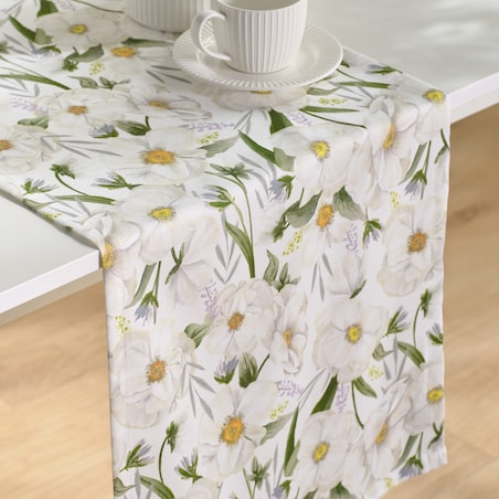 Bieżnik z nadrukiem Emeris 40x180 cm z motywem kwiatowym