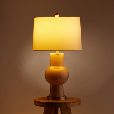 Lampa Stołowa Ze Szklaną Podstawą Blanche