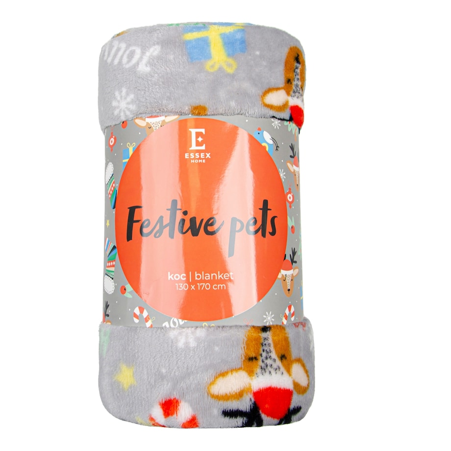 Drukowany koc Festive Pets 130x170 cm