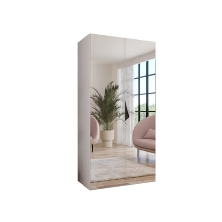 Szafa uchylna z lustrem Sandi 3 100 wys 202 cm Biały + u Czarny