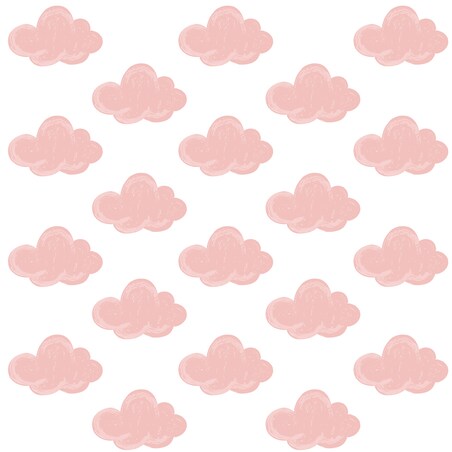 Naklejki Dla Dzieci Różowe Chmury Pastelowe Chmurki Styl Boho Zestaw 60x30cm