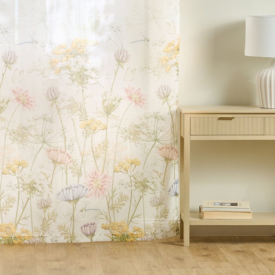 Firana Koperino 140x250 cm z motywem kwiatowym