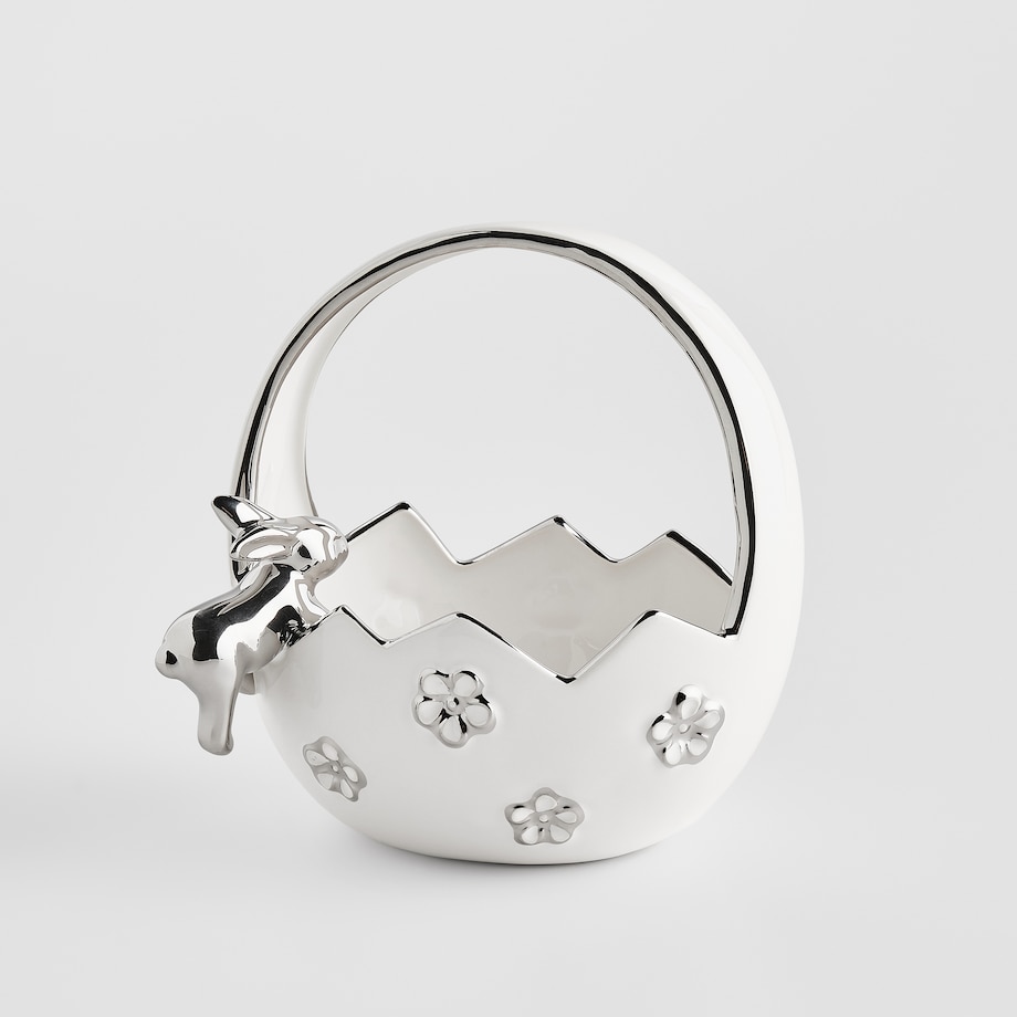 Koszyk Flosales z motywem królika i kwiatów