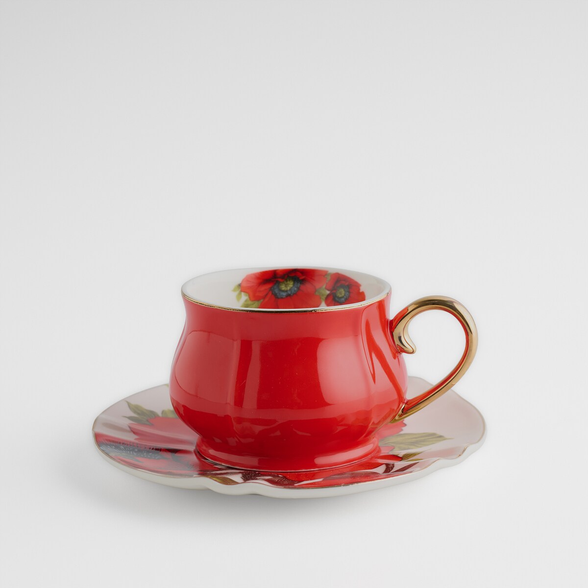 Filiżanka Ze Spodkiem Lascivias z motywem kwiatowym