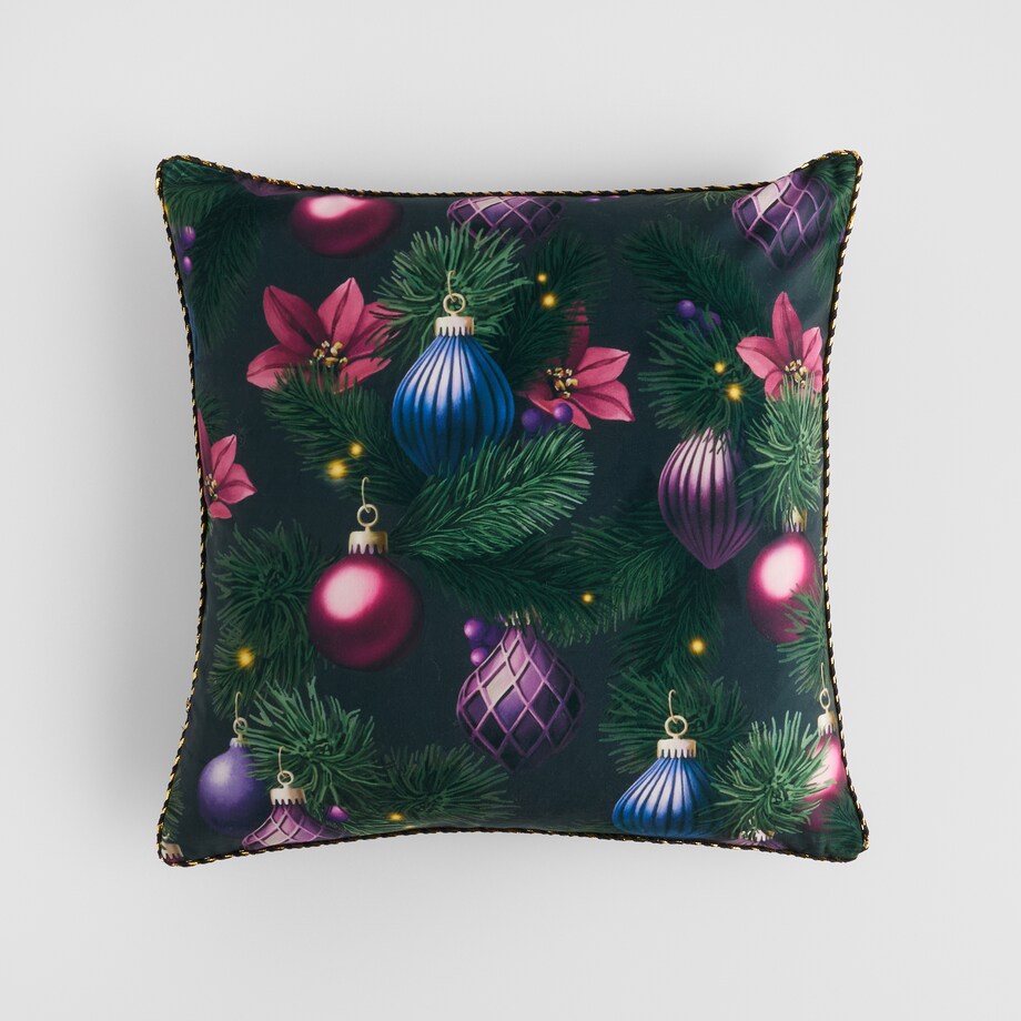 Poszewka z nadrukiem Miravella 45x45 cm z motywem choinki