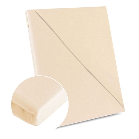 Prześcieradło bawełniane bez gumki 200x220 + dodatkowe 5cm po bokach jasno beżowe