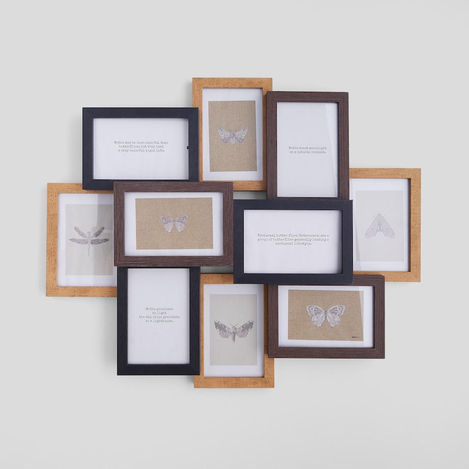 Drewniana multiramka na 10 zdjęć biron