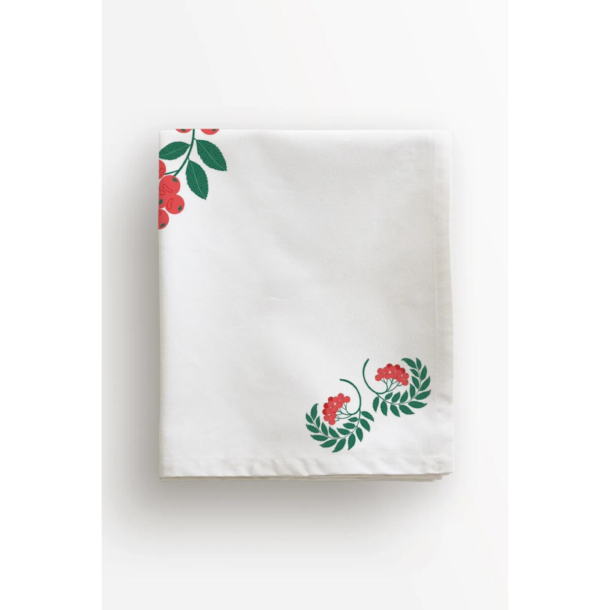 Obrus świąteczny - jarzębinowy wieniec - 140x220