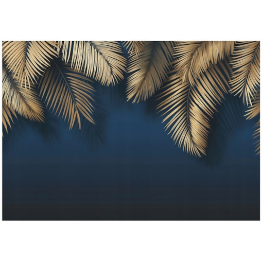 Fototapeta Do Sypialni Salonu Na Flizelinie Liście Abstrakcja Niebieski 300x210