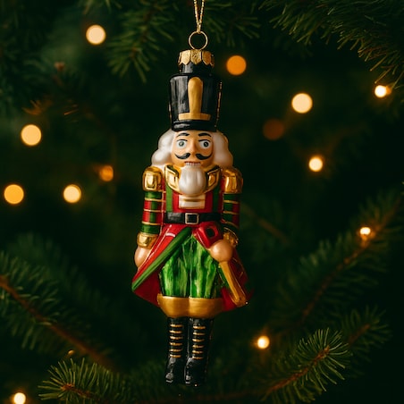 Bombka szklana Nucis z motywem dziadka do orzechów