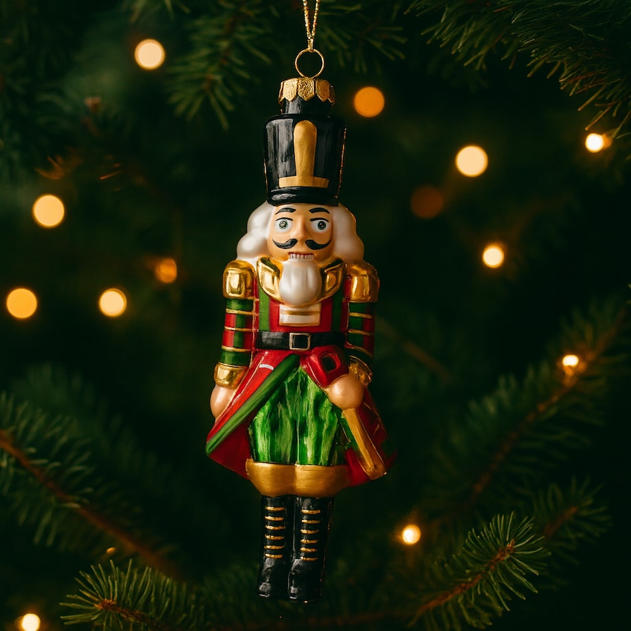 Bombka szklana Nucis z motywem dziadka do orzechów