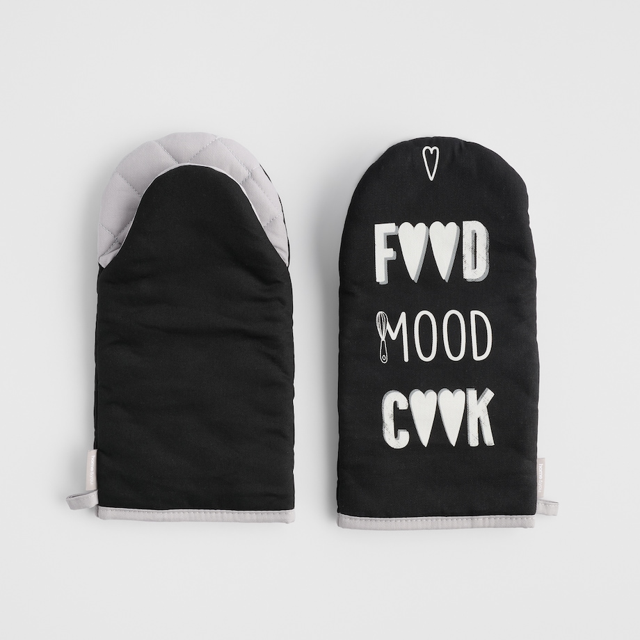 Komplet Rękawic Kuchennych Zifero 14x30 cm z motywem napisów