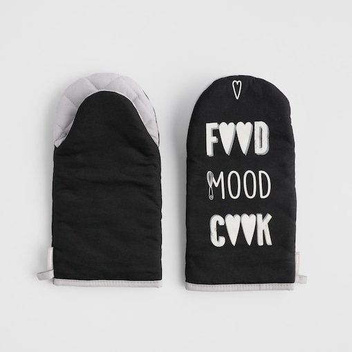 Komplet Rękawic Kuchennych Zifero 14x30 cm z motywem napisów