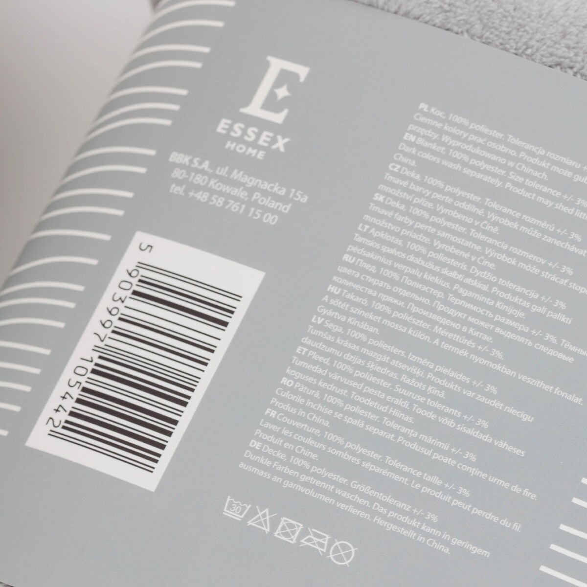 Jednokolorowy koc Tassels 130x170 cm