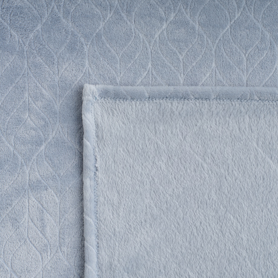 Jednokolorowy koc z wytłoczonym wzorem Violineos 150x200 cm z motywem arabeski