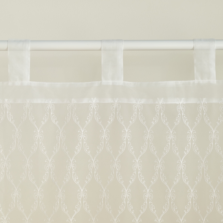 Firana haftowana Bella 140x250 cm z motywem arabeski