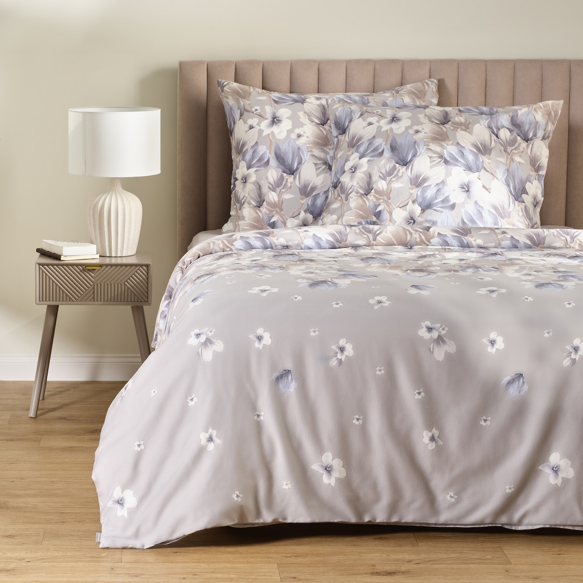 Pościel z bawełny satynowej Fladis 200x220 cm z motywem kwiatowym