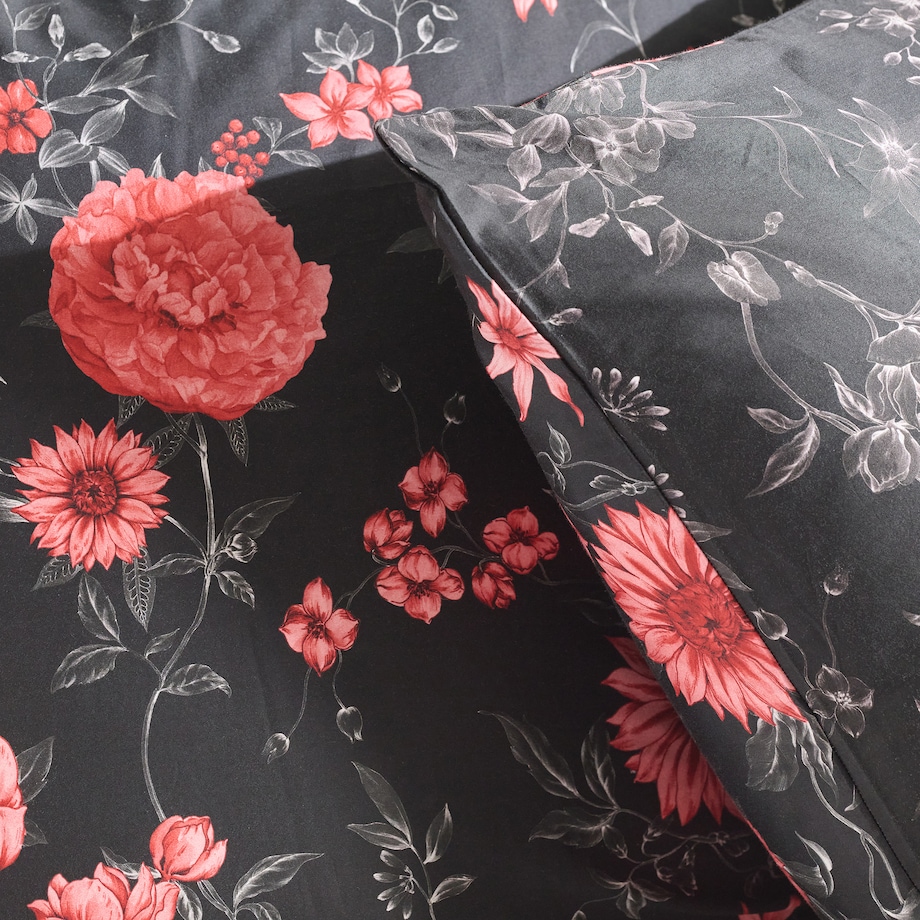 Pościel z bawełny satynowej Cosmina 160x200 cm z motywem kwiatowym