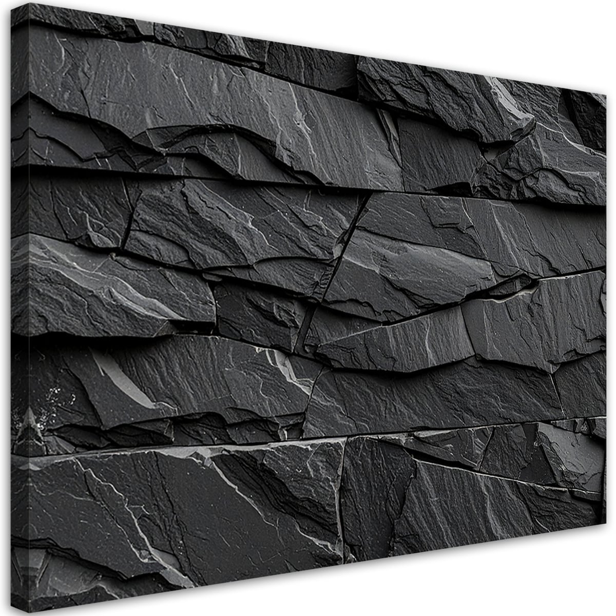Obraz do salonu kuchni łazienki, Czarny Kamień Łupek struktura 60x40