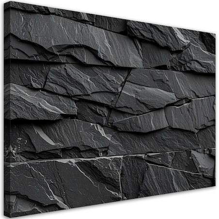 Obraz do salonu kuchni łazienki, Czarny Kamień Łupek struktura 60x40