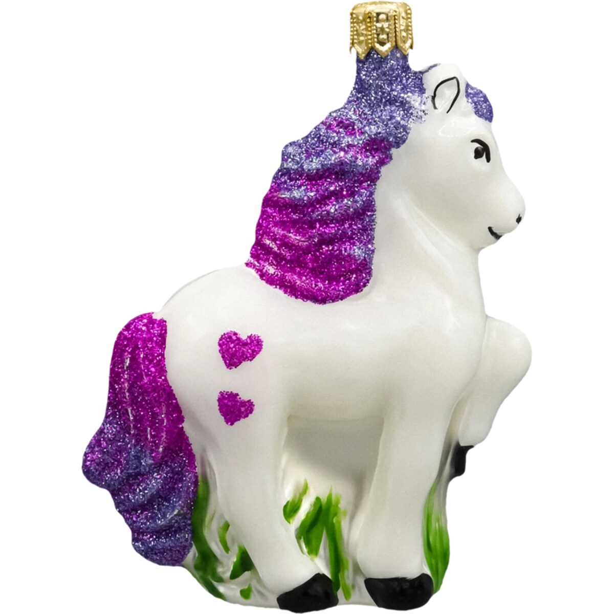 Bombka choinkowa: Konik z brokatową grzywą