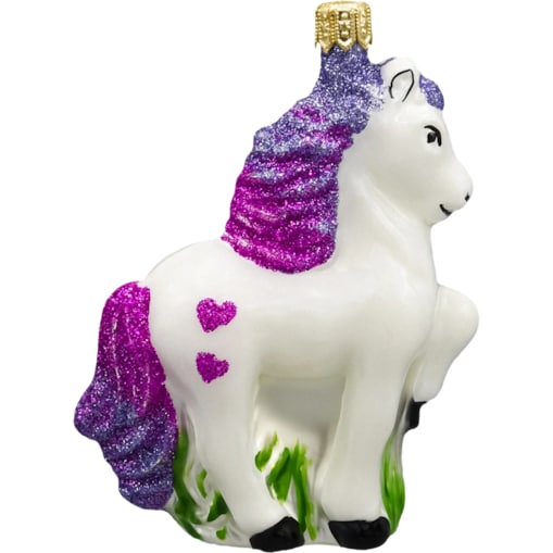 Bombka choinkowa: Konik z brokatową grzywą