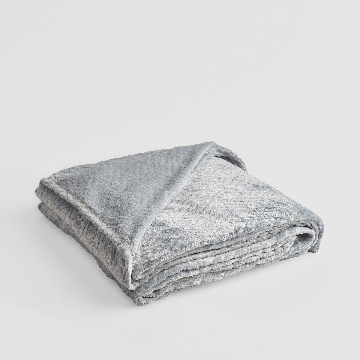 Jednokolorowy koc z wytłoczonym wzorem Esme 150x200 cm