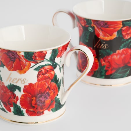 Komplet Kubków Casinos z motywem kwiatowym