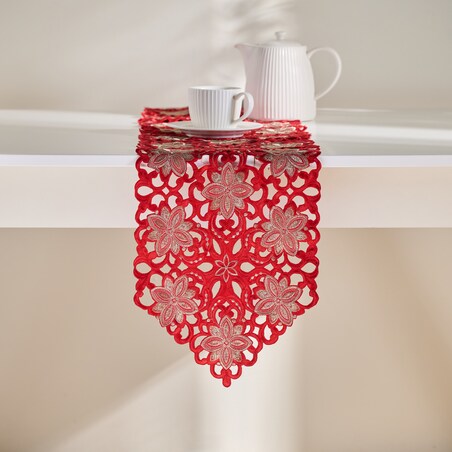 Bieżnik Haftowany Recor 28x174 cm z motywem gwiazdy betlejemskiej