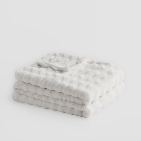 Jednokolorowa futrzana narzuta na łóżko Pilora 180x200 cm