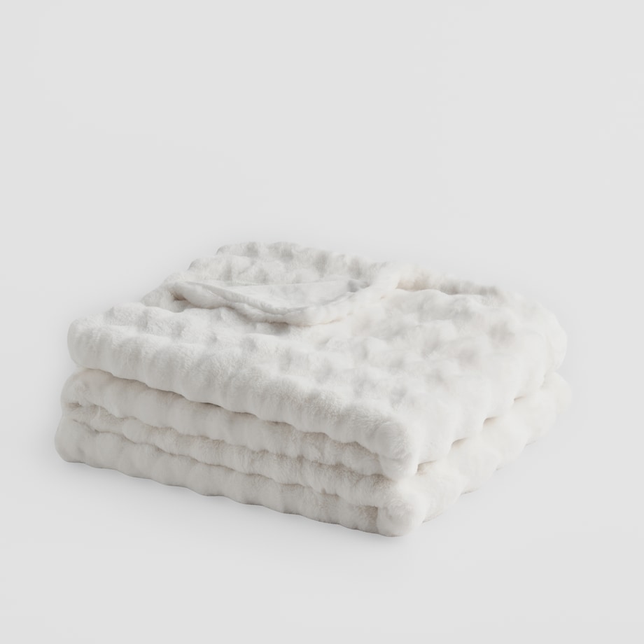 Jednokolorowa futrzana narzuta na łóżko Pilora 180x200 cm