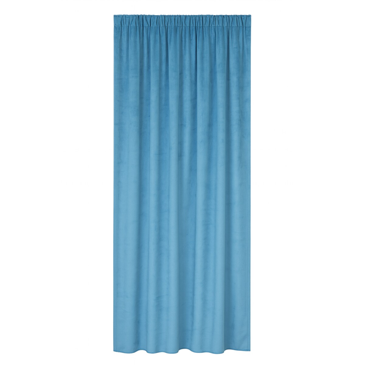 zasłona welurowa gładka na taśmie marszczącej 140x260 morski