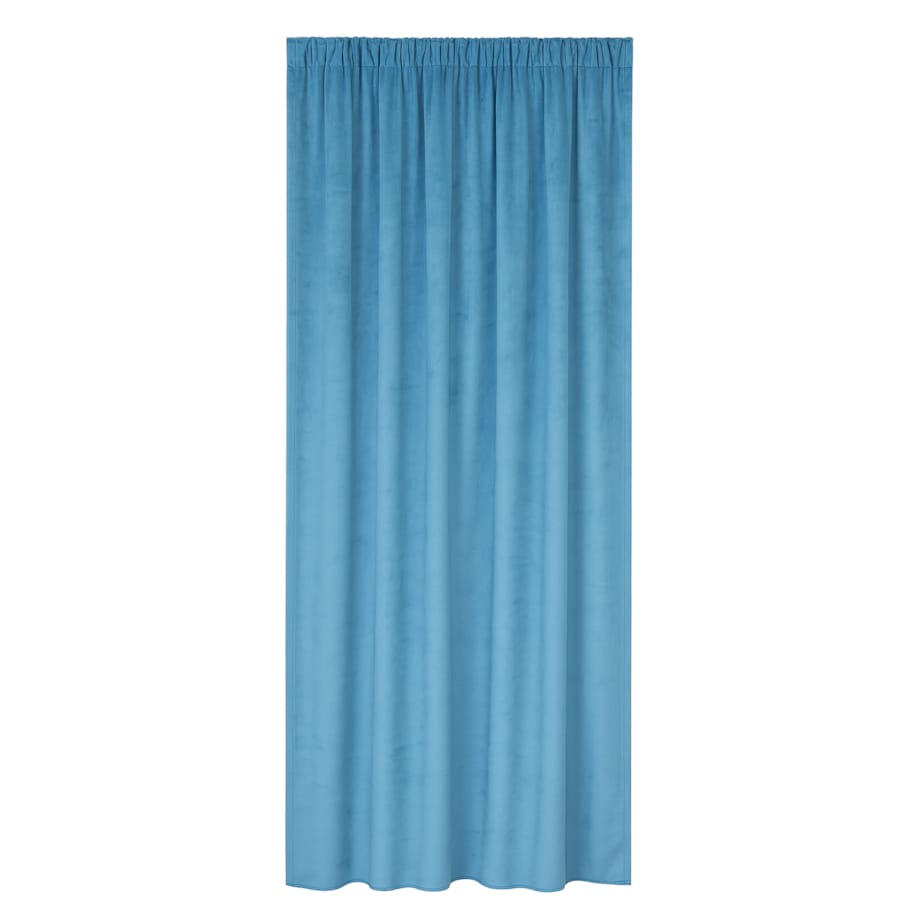 zasłona welurowa gładka na taśmie marszczącej 140x260 morski