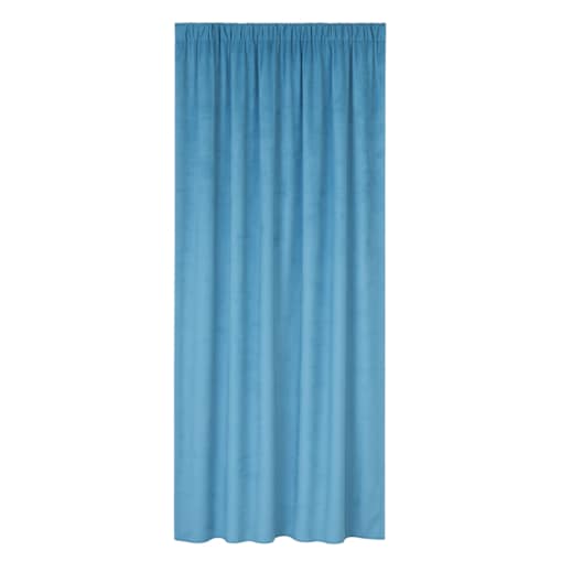 zasłona welurowa gładka na taśmie marszczącej 140x260 morski