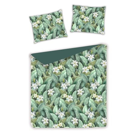 Pościel z bawełny satynowej Islano 160x200 cm z motywem liści