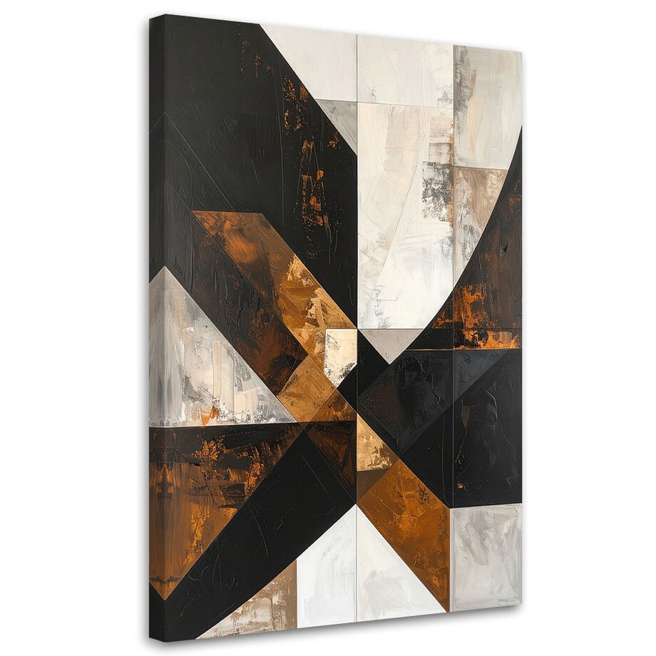 Obraz do salonu sypialni biura loftu, Geometryczna abstrakcja tekstura brązowy