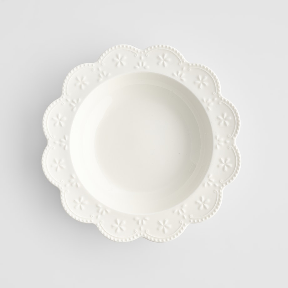 Talerz Głęboki Lace z motywem kwiatowym