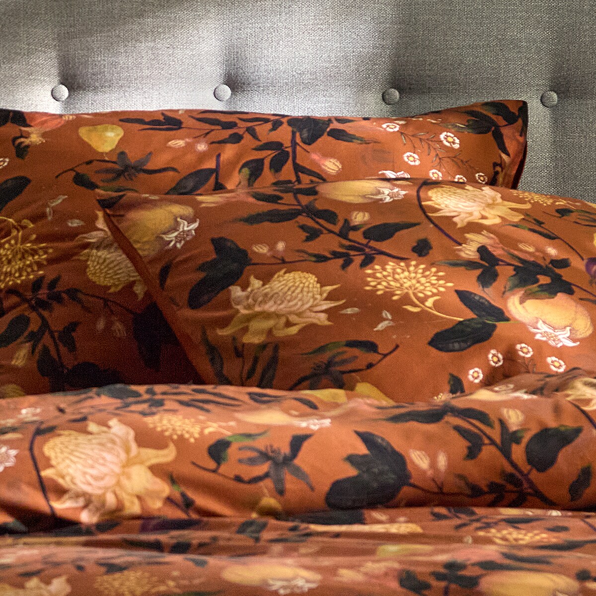 Pościel z bawełny satynowej Zitronett 200x220 cm z motywem owoców