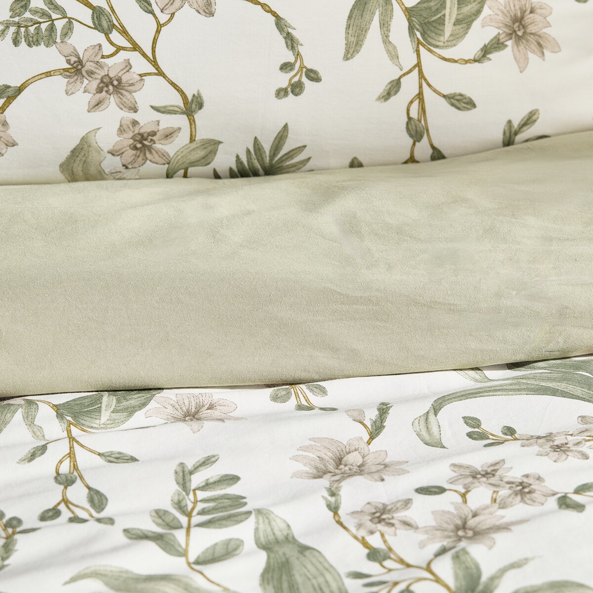 Pościel z bawełny satynowej Mirahob 160x200 cm z motywem roślinnym