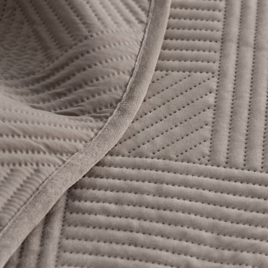 Narzuta Welwetowa w Wytłaczany Geometryczny Wzór Lesotho 180x220 cm