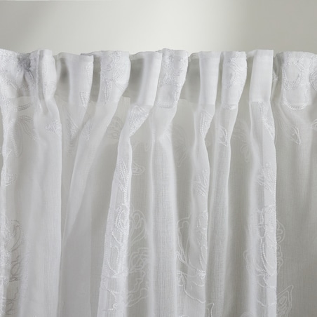 Firana haftowana Edvina 140x250 cm z motywem kwiatowym