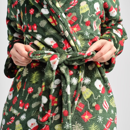 Szlafrok Festio z motywem mikołaja