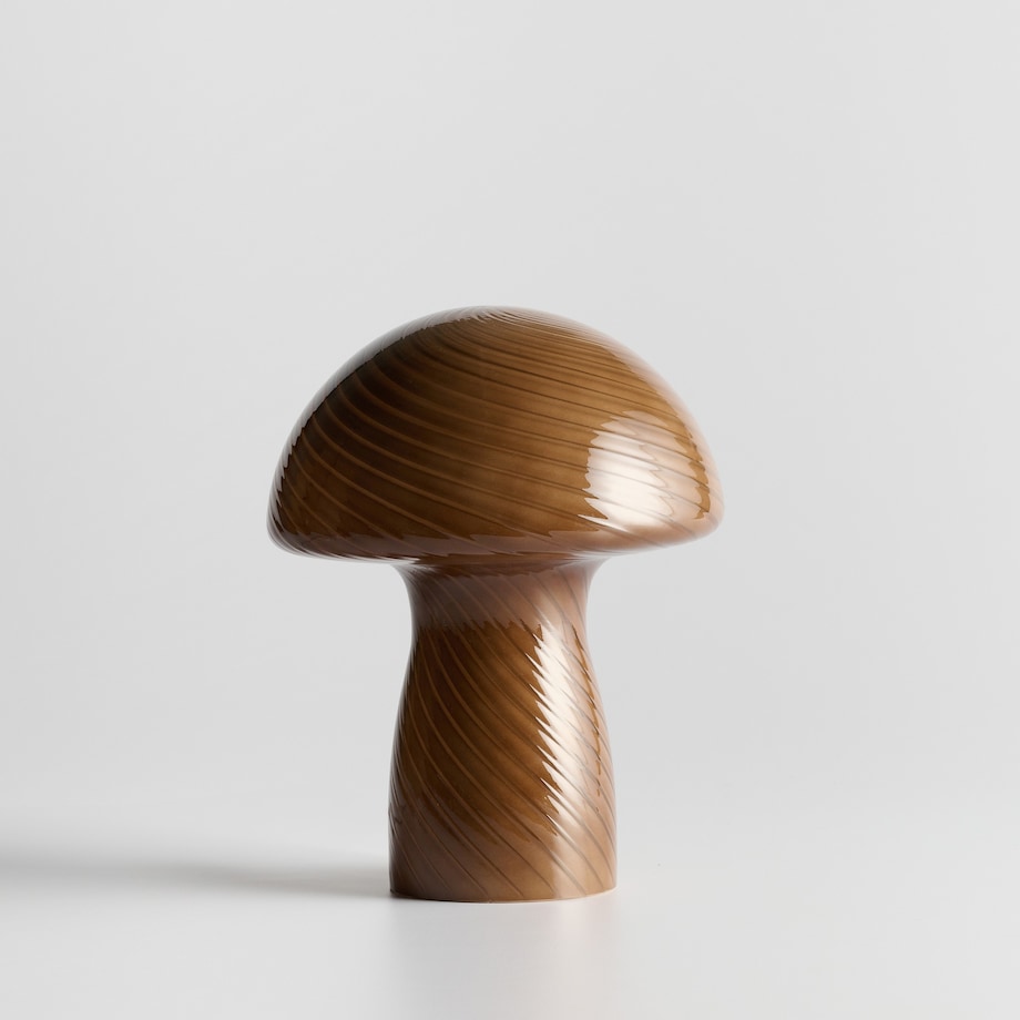 szklana lampa stołowa typu "grzybek" colson