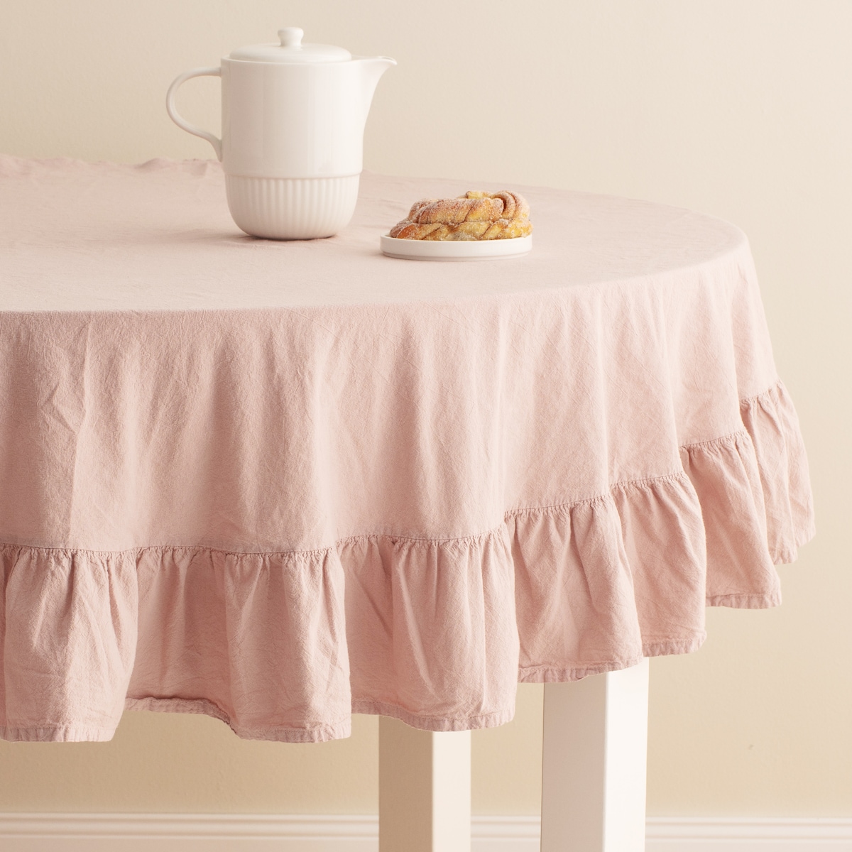 Okrągły obrus Jednobarwny Falbines ø 160 cm