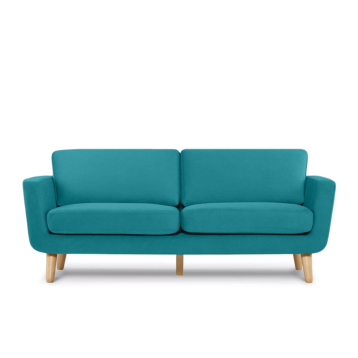 KONSIMO TAGIO Turkusowa skandynawska sofa 3-osobowa
